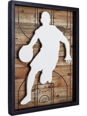 Basketball Decor Framed Wall Art Room Decor 12x16 Wooden